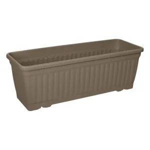 Jardinieră plastică cu farfurie integrată - Culoare Moca