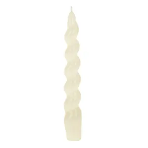 Lumânare sfeșnic spiralat ecru parafină 2x18cm