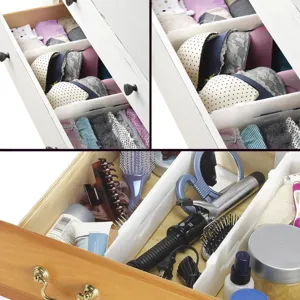 Separatoare Extensibile Albe pentru Organizarea Sertare