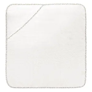 Prosop cu glugă pentru bebeluși alb cu stele gri 75x75cm