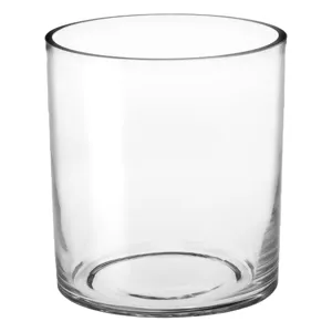 Vază Decorativă Cilindrică din Sticlă Transparentă 15x20cm
