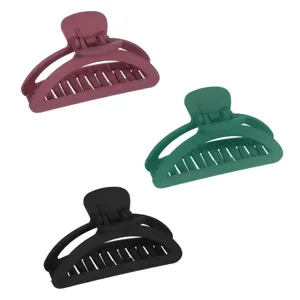 Clame de păr semilună set 3 bucăți, 9 cm, culori negru, verde și roșu-aramit