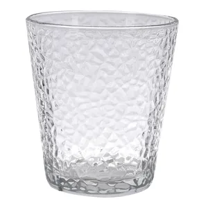 Pahar scurt din sticlă transparentă cu model Crumpled, 310 ml