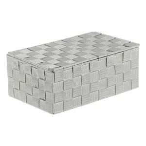 Cutie de depozitare metalică gri cu capac, 27.5x17.5x11cm