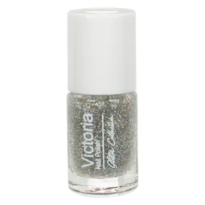 Oja de unghii argintie cu glitter, 6 ml, efect strălucitor