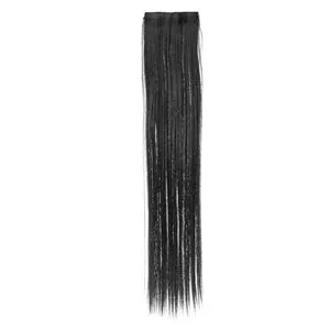 Suvită de păr cu clips, Neagră, 55 cm
