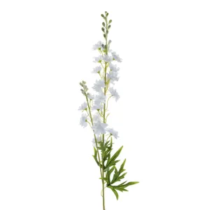 Creangă decorativă cu floare artificială albă Delphinium, 84 cm