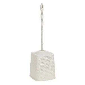 Perie WC plastic ecru cu design diamantat 40 cm