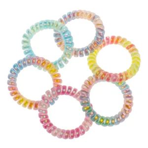 Elastice spiralate pentru par, Tie Dye, 6 bucati, Multicolore