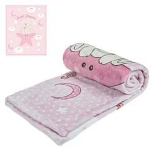 Patura Bebe Roz Textil Ursulet Stea – Ideală pentru Landou