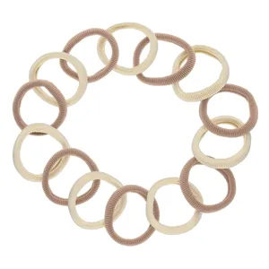 Elastice de par din frotte, set 14 buc, culori ecru si bej