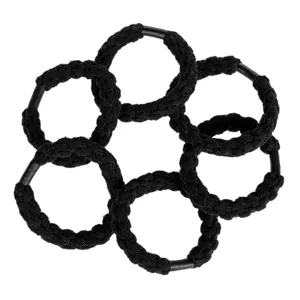 Elastice de par frotte, Negre, Set 6 bucati