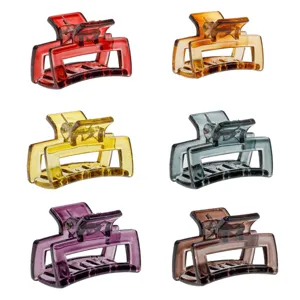 Clame de păr transparente dreptunghiulare set 6 bucăți 4 cm