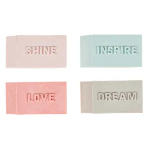 Radiere pastel cu mesaje, Set 4 buc