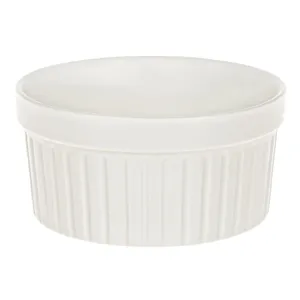 Formă termorezistentă pentru prăjituri, Ceramică, 175 ml, Alb
