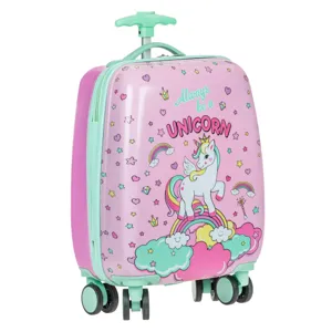 Troler Unicorn Roz Verde pentru Copii 22L - Calatorie Colorată
