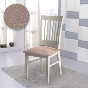 Husă elastică pentru șezut scaun, Bej, Set 2 buc, Model Carouri