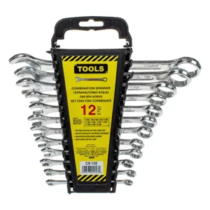 Set Chei Fixe/Combinate 6-22 mm, 12 bucăți, Argintiu