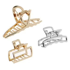 Set Clame Păr Metalice Argintiu Auriu 3 Bucăți Dimensiuni Variate