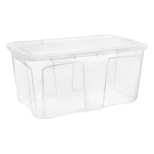 Cutie de depozitare plastic transparenta cu capac, 52L