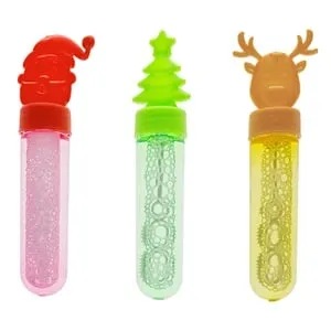 Baloane de sapun mini cu modele de Crăciun în sticlute colorate