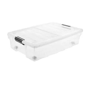 Cutie de depozitare din plastic transparent cu capac, 32L