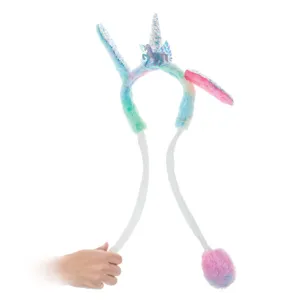 Coroniță de păr Unicorn cu paiete holografice și aripi, Multicolor