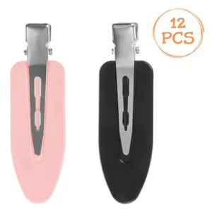 Clame de coafor, 12 bucăți, 6 cm, Negru și Roz