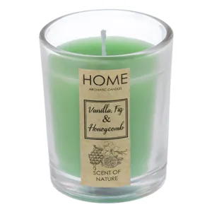 Lumanare parfumata verde cu aroma de vanilie, smochine si fagure de miere