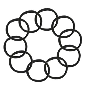 Set 10 elastice de par din frotte negre pentru coada de cal și cocuri
