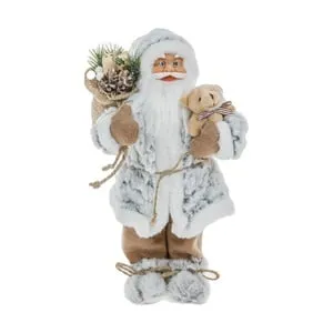 Figurina Realistă Craciun: Mos Craciun și Ursulet 30cm