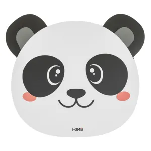 Mousepad cu design cap de panda, 20.5x23 cm, alb, antiderapant