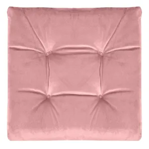 Pernă decorativă pentru scaun, roz, velvet, 38x38 cm