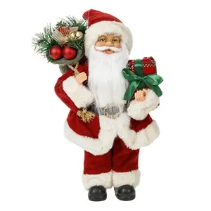 Figură Decorativă Moș Crăciun Roșu 30cm din Poliester