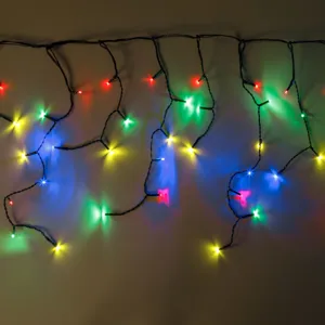 Instalație Lumini LED Perdea Multicolor, 200 Becuri, Decorare Exterioră