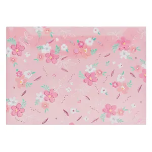 Mapa cu Capsa Roz Flori Glitter 33x23,6cm