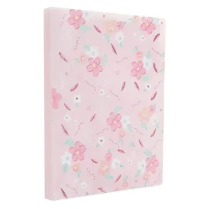 Dosar A4 cu 40 de Folii de Protectie Roz Flori Glitter