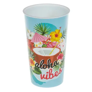 Pahar din Plastic cu Model Tropical, 650 ml