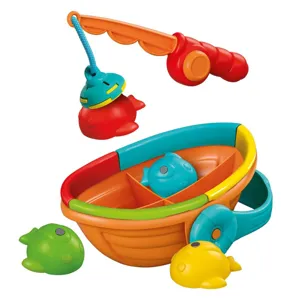 Set de pescuit magnetic cu 4 pestisori, multicolor, din plastic reciclat