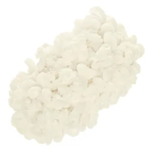 Fir de Tricotat Catifea Albă Fluffy Poliester 9m