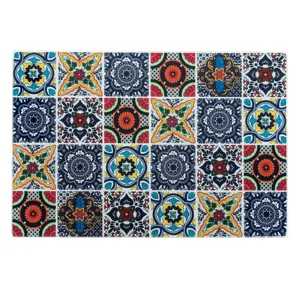 Tocător din Sticlă Incasabil, Model Tiles Color, 30x20cm