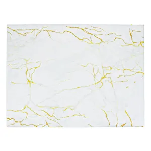 Tocător din sticlă incasabilă cu model marble auriu, 40x30 cm