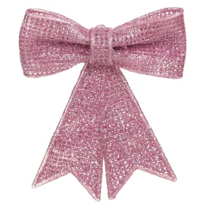 Funda Decorativa de Craciun cu Glitter Roz