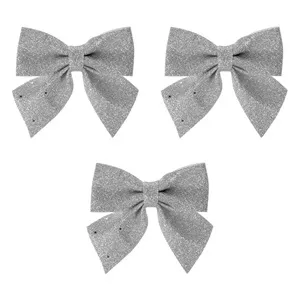 Fundite Decorative Argintii cu Glitter pentru Decorațiuni de Crăciun