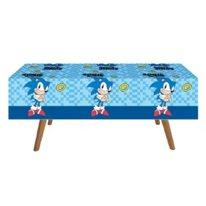 Fata de masă din plastic cu model Sonic pentru petrecere