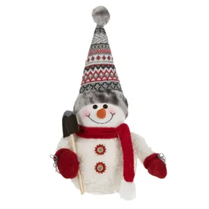 Figurina Decorativă Om de Zăpadă cu Accesorii de Crăciun, 47 cm
