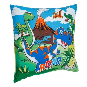 Pernă decorativă cu dinozauri verde pentru cameră copil