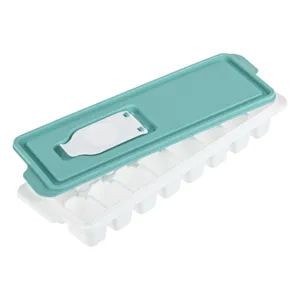 Tăietor pentru cuburi de gheață 16, plastic BPA-free, capac verde menta