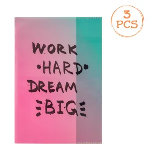 Coperti A5 cu model degrade si imprimeu motivational, 3 bucati