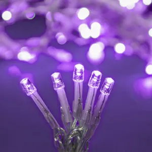 Instalație Lumini LED Crăciun 20 Becuri Culoare Mov cu Baterii